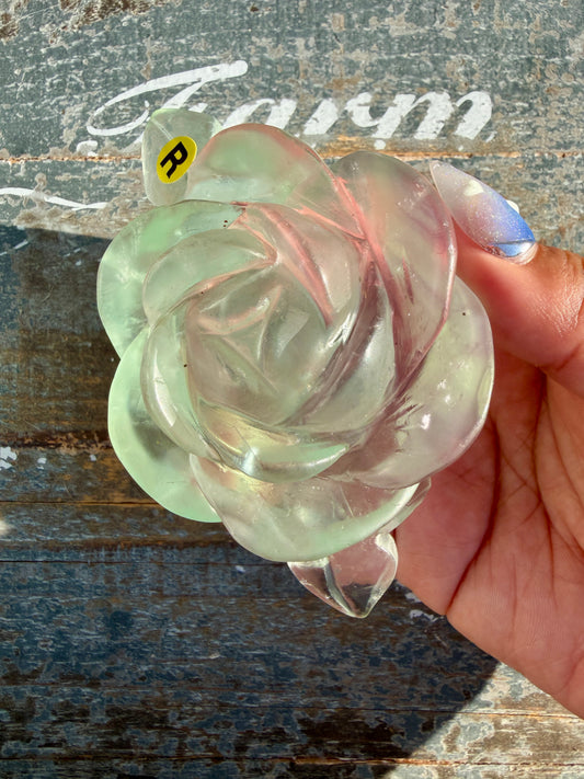 Gorgeous Rainbow Fluorite Flower on Stand | Opt R