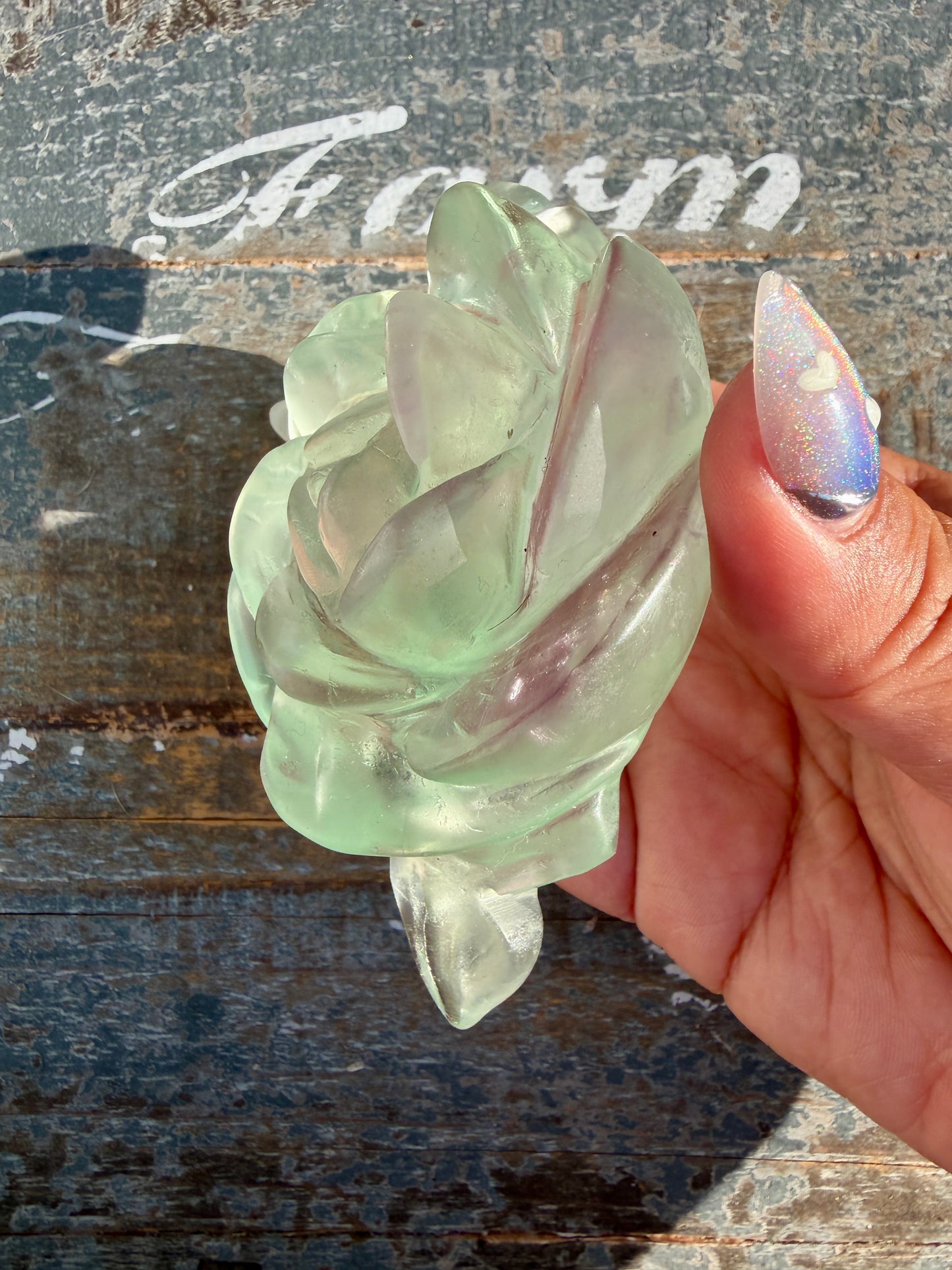 Gorgeous Rainbow Fluorite Flower on Stand | Opt R