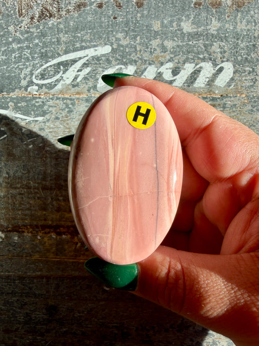 Gorgeous Pink Opal Palm Stone from Australia | Opt H