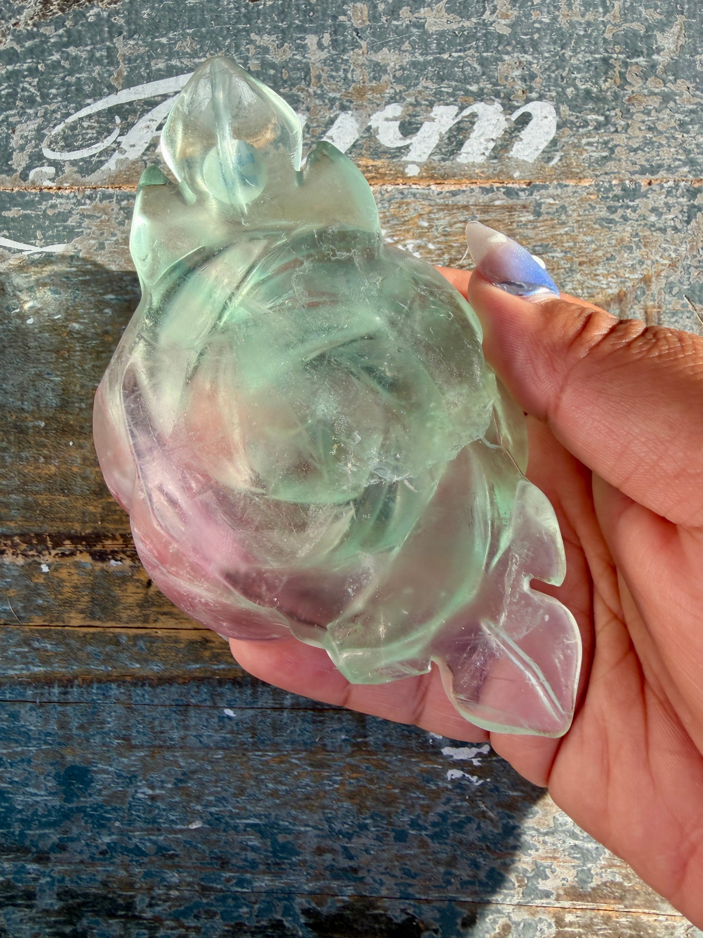 Gorgeous Rainbow Fluorite Flower on Stand | Opt R