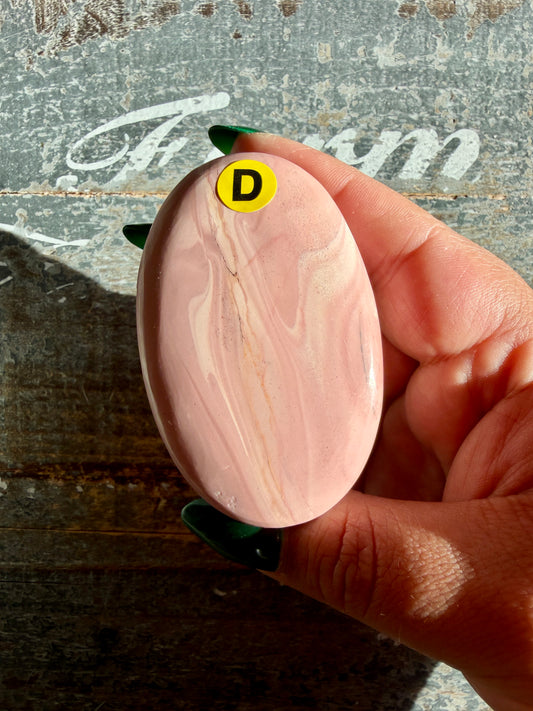Gorgeous Pink Opal Palm Stone from Australia | Opt D