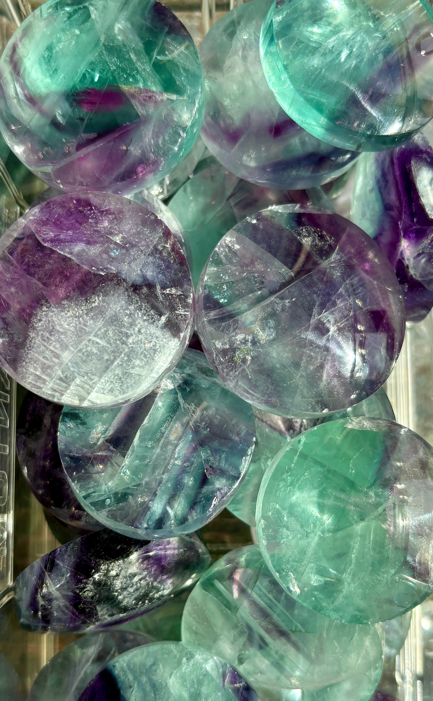 One (1) Gorgeous High Quality Rainbow Fluorite Medallion | 1.5" range | Intuitively Chosen
