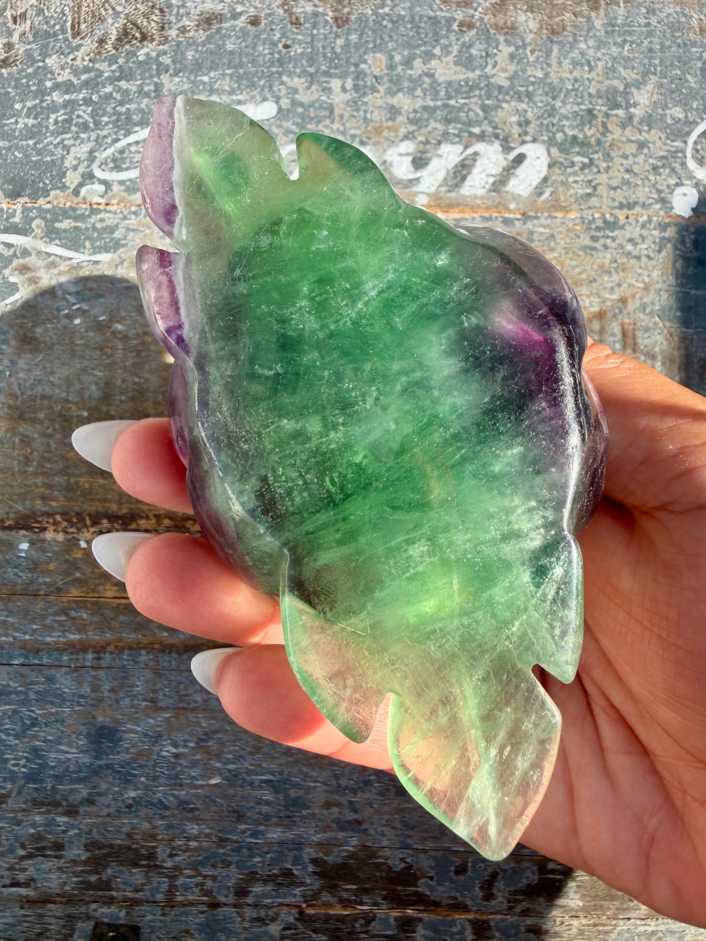 Gorgeous Rainbow Fluorite Flower on Stand | Opt Q