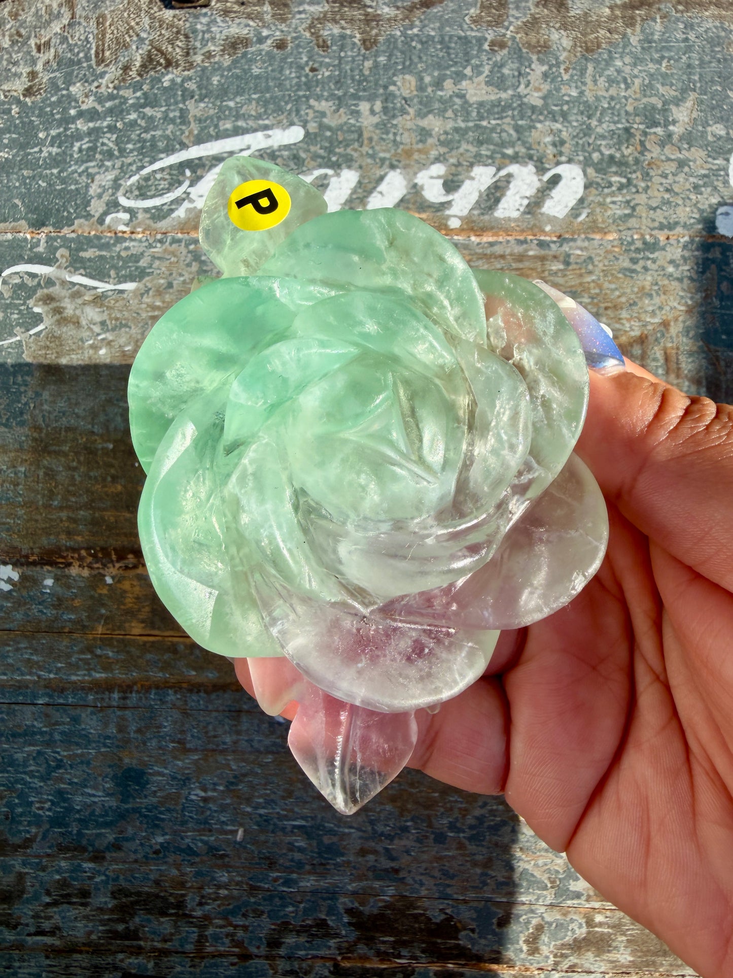 Gorgeous Rainbow Fluorite Flower on Stand | Opt P