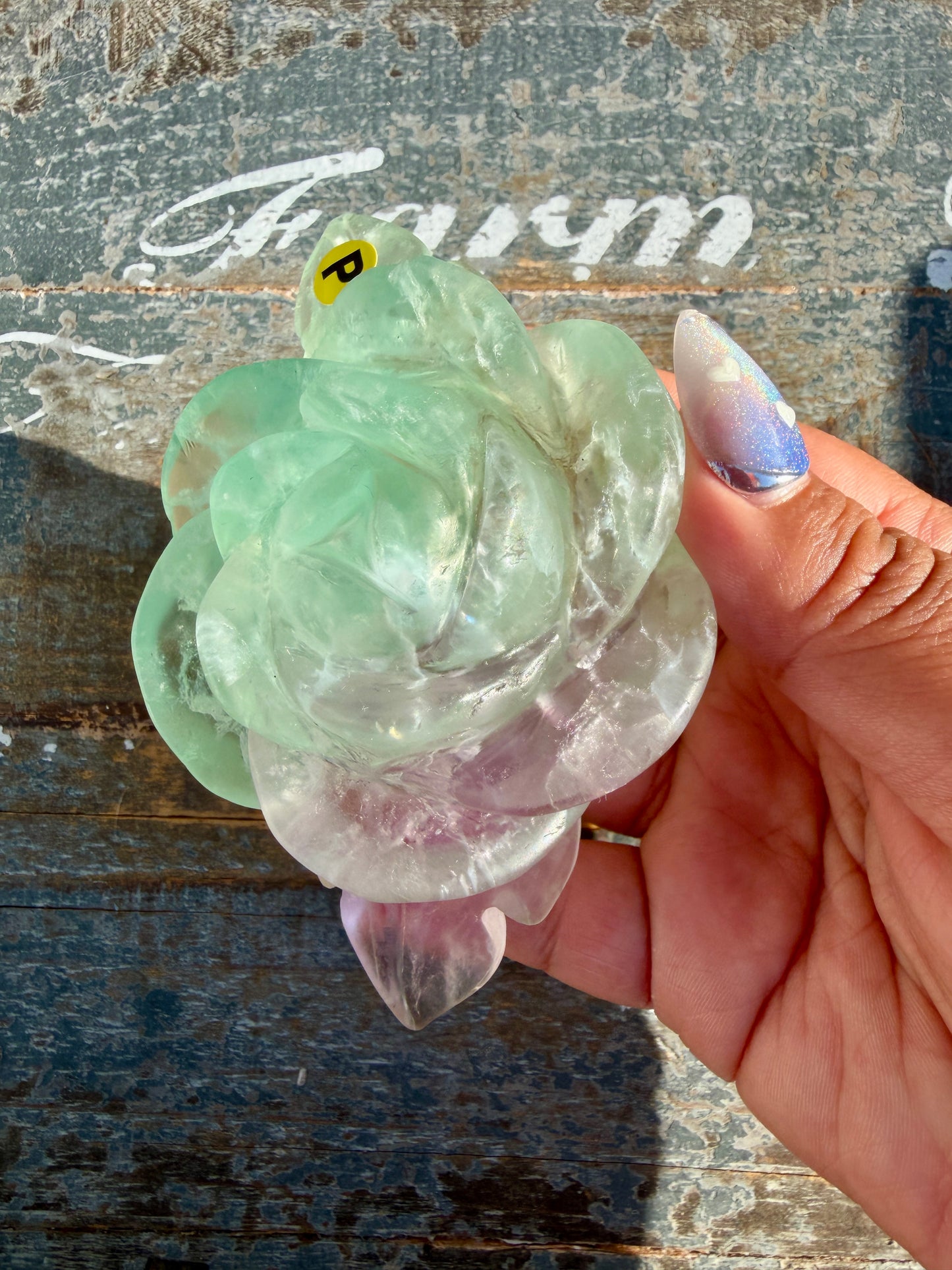 Gorgeous Rainbow Fluorite Flower on Stand | Opt P