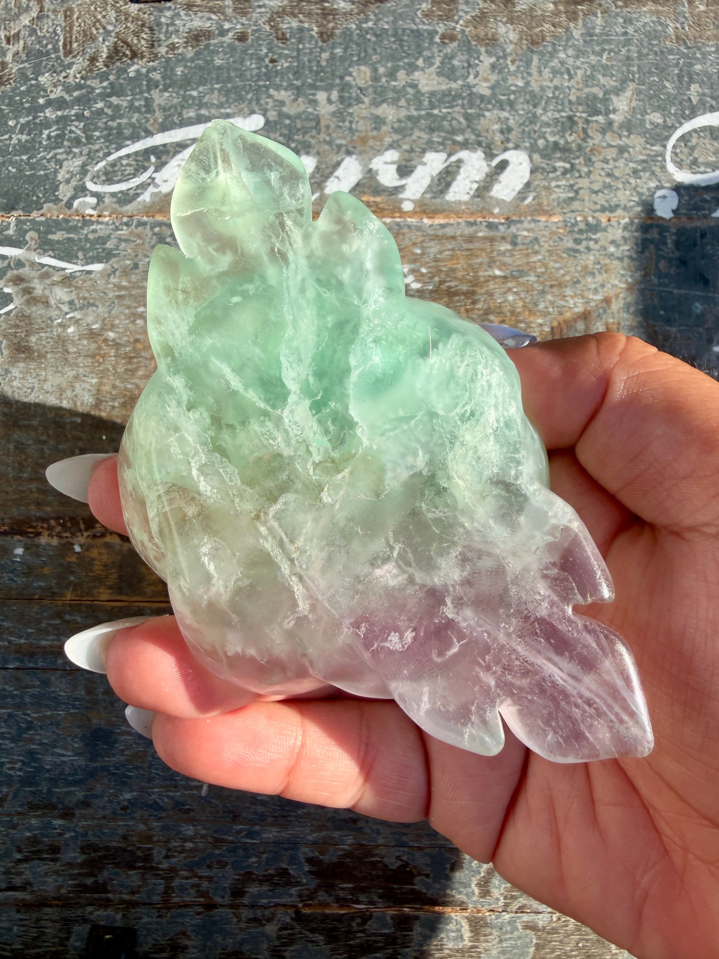 Gorgeous Rainbow Fluorite Flower on Stand | Opt P