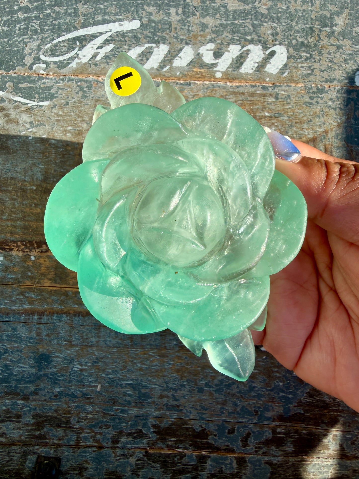 Gorgeous Rainbow Fluorite Flower on Stand | Opt L