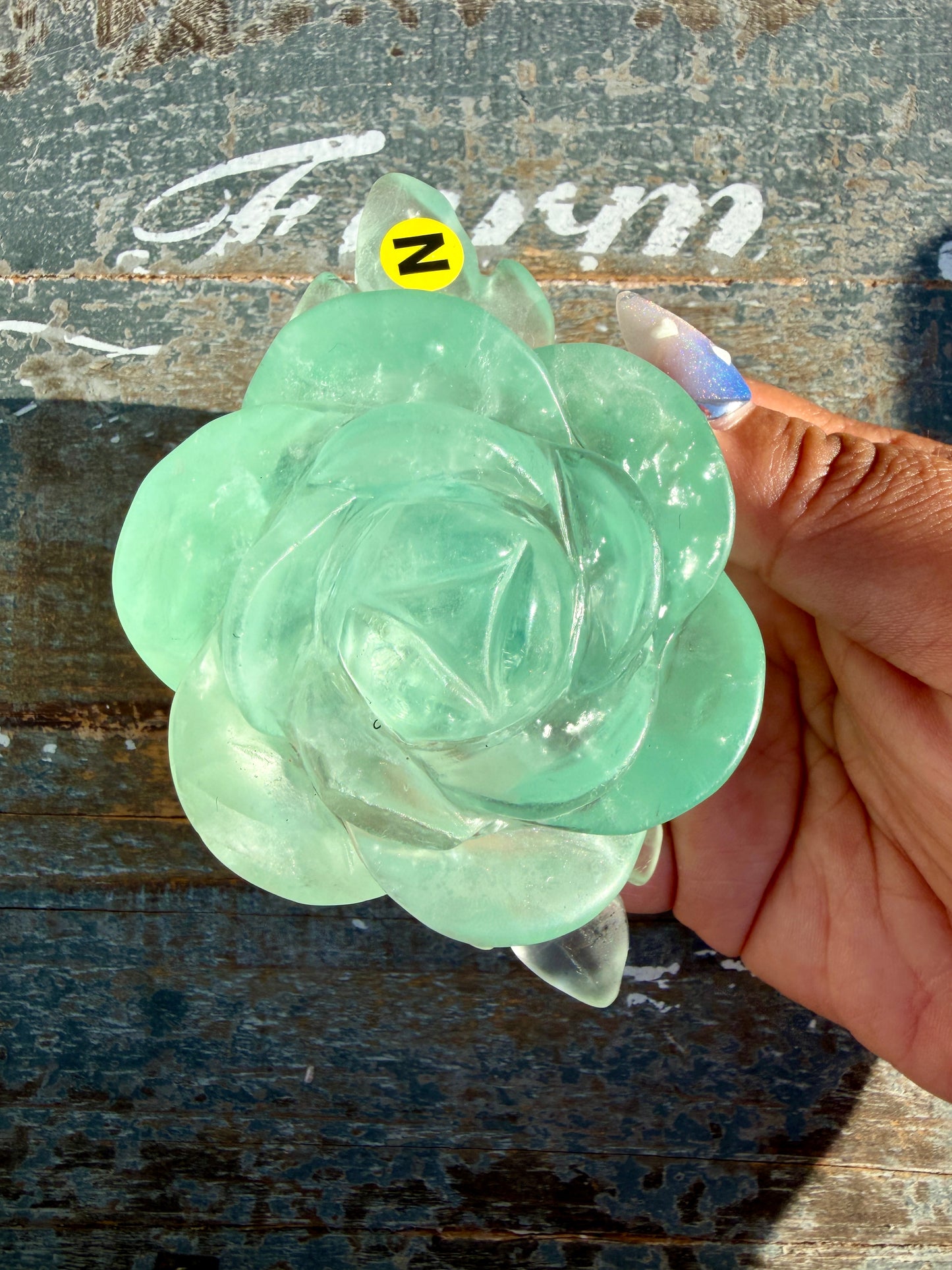 Gorgeous Rainbow Fluorite Flower on Stand | Opt N