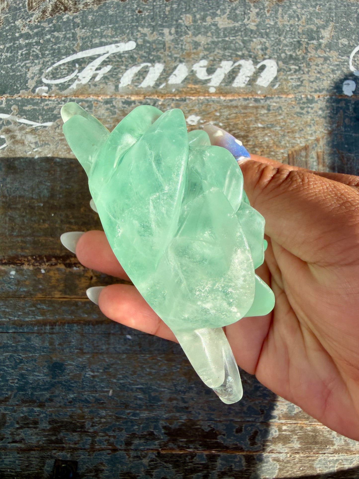 Gorgeous Rainbow Fluorite Flower on Stand | Opt N