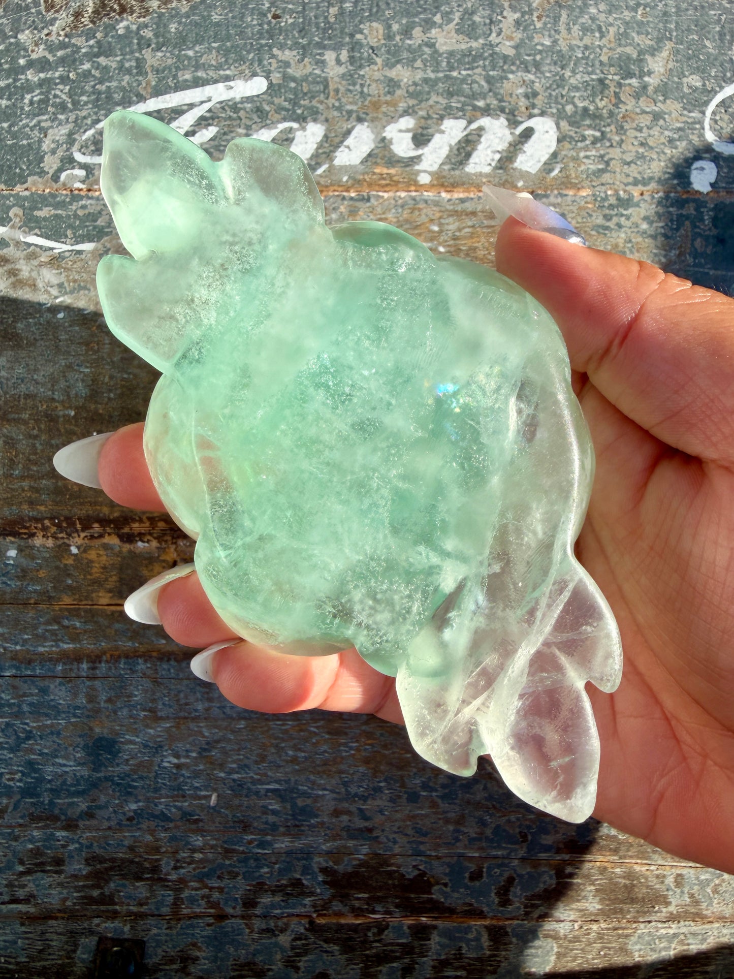 Gorgeous Rainbow Fluorite Flower on Stand | Opt N