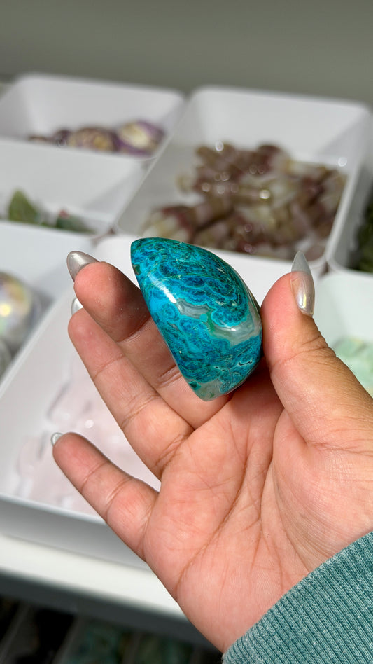Gorgeous Chrysocolla & Malachite Freeform | Opt 41