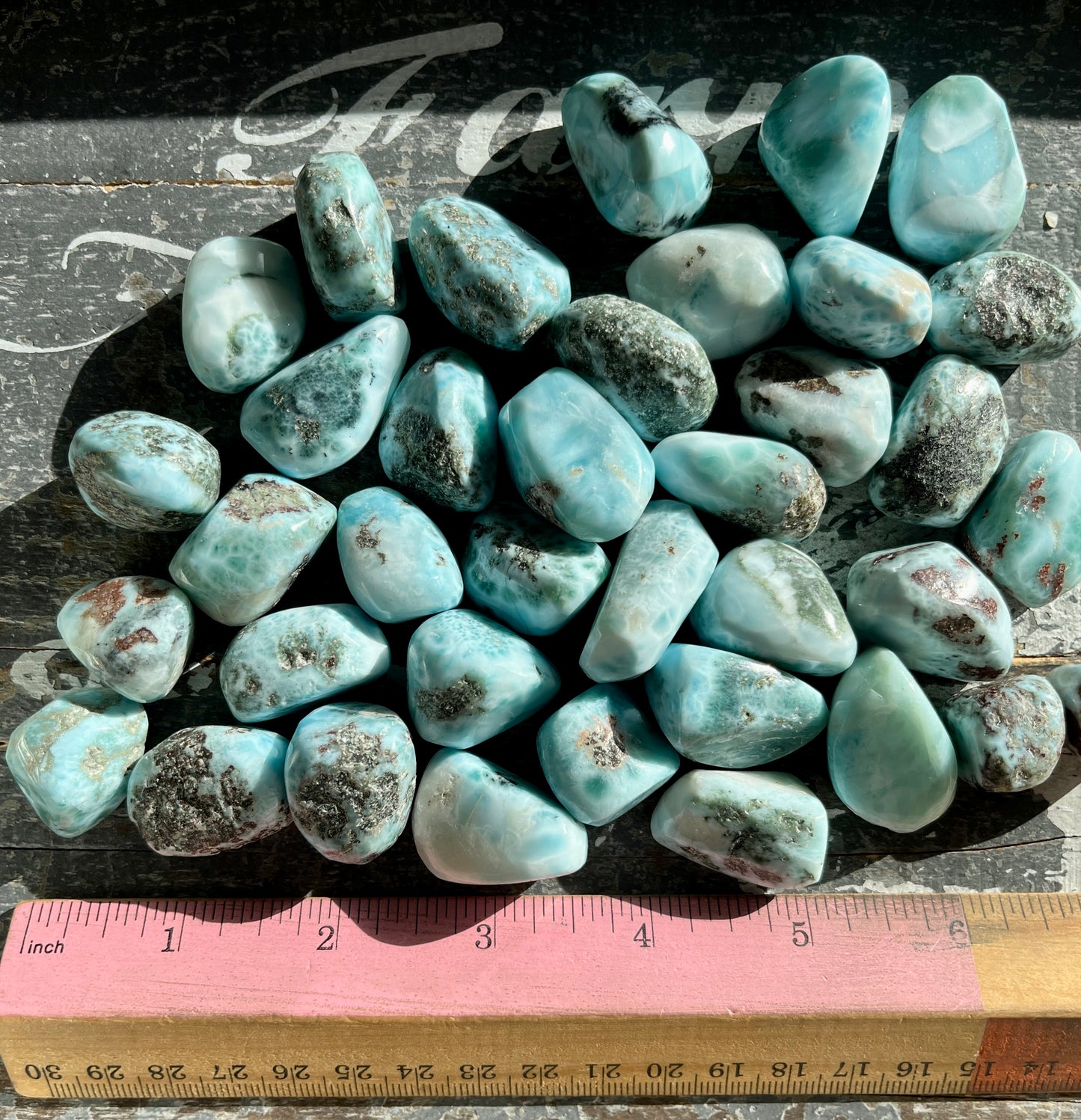 One (1) Gorgeous Larimar Tumbles B Grade from the Dominican Republic *Tucson Exclusive*