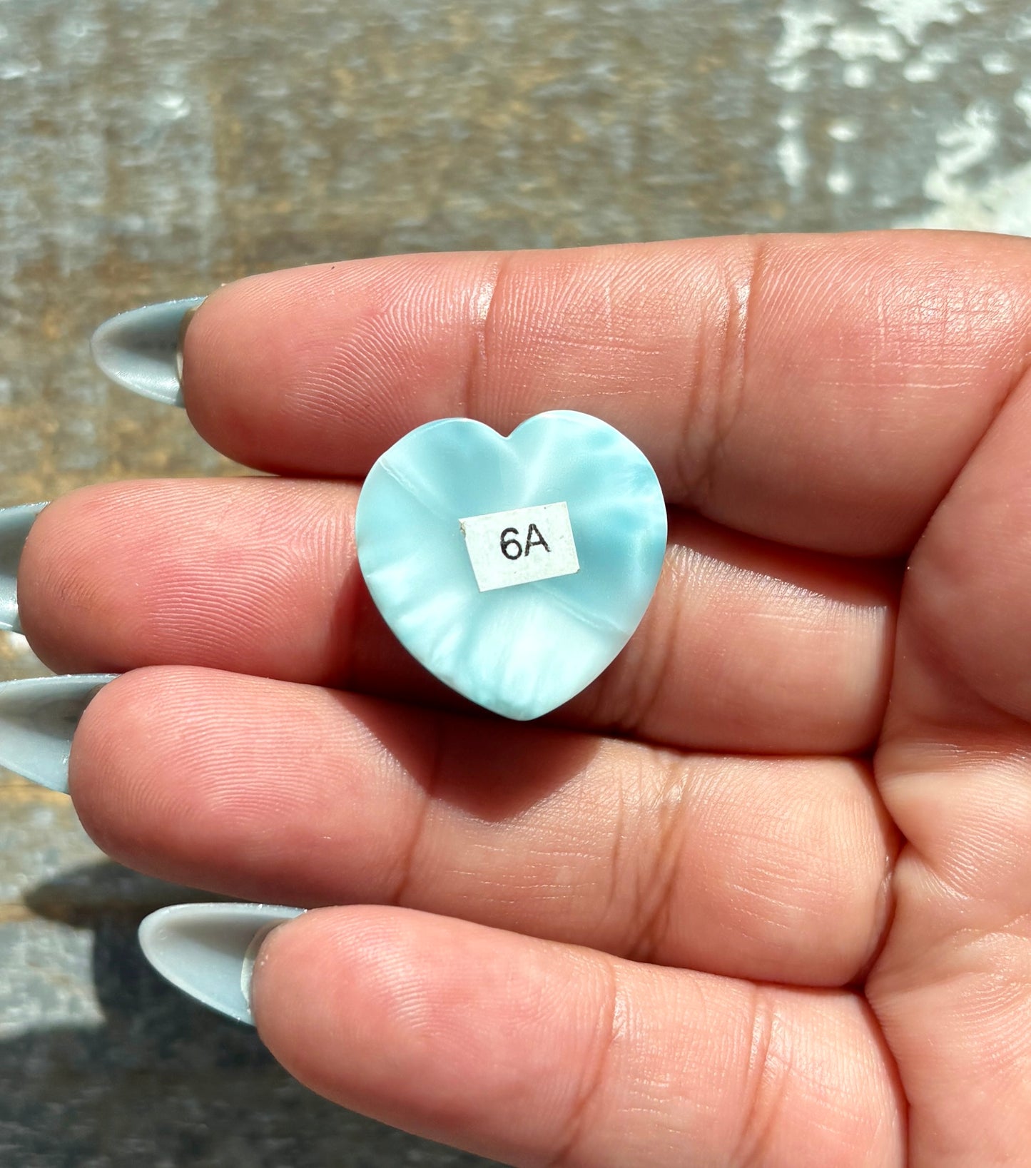 Gorgeous Larimar Hand Carved Heart from the Dominican Republic