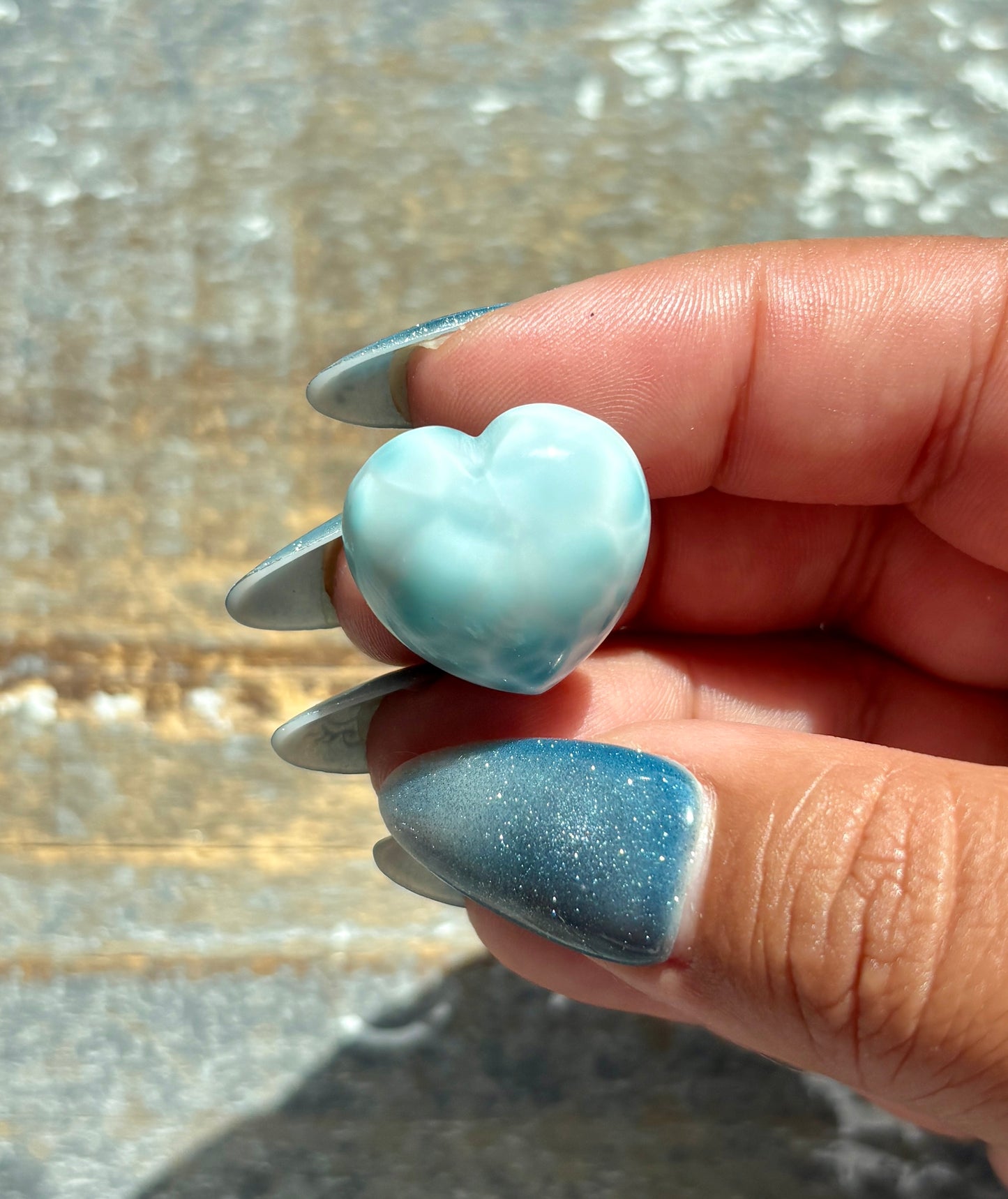 Gorgeous Larimar Hand Carved Heart from the Dominican Republic