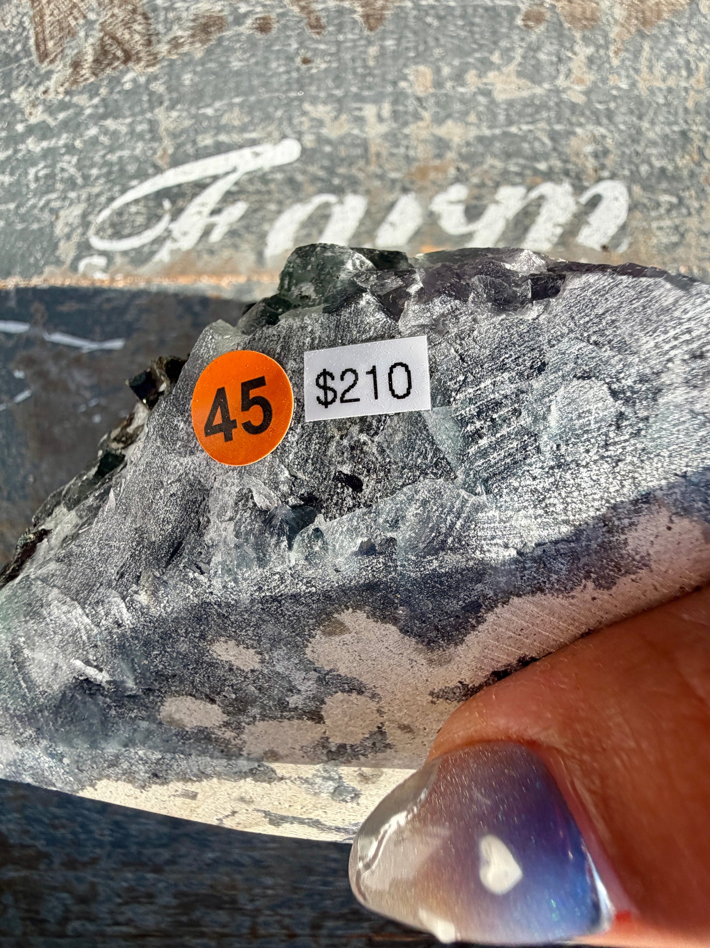 Gorgeous Cubic Dark Blue/Purple Fluorite Specimen coated in Pyrite | China | Opt 45