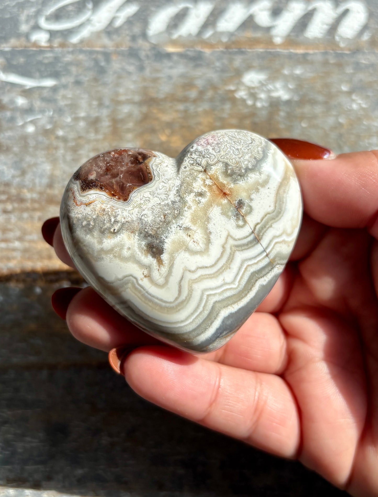 Gorgeous Crazy Lace Agate Heart from Mexico | Opt N