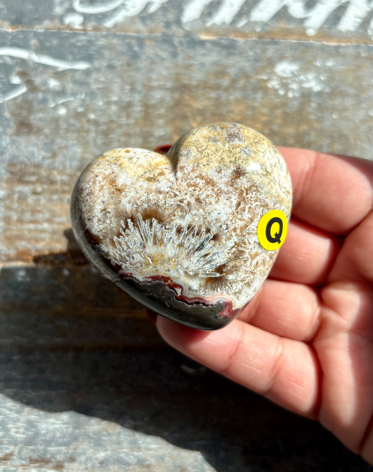 Gorgeous Crazy Lace Agate Heart from Mexico | Opt Q