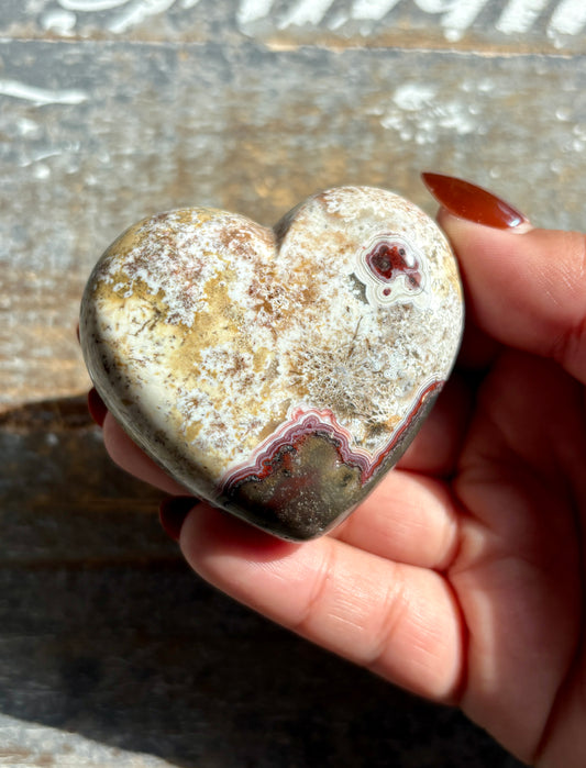 Gorgeous Crazy Lace Agate Heart from Mexico | Opt Q