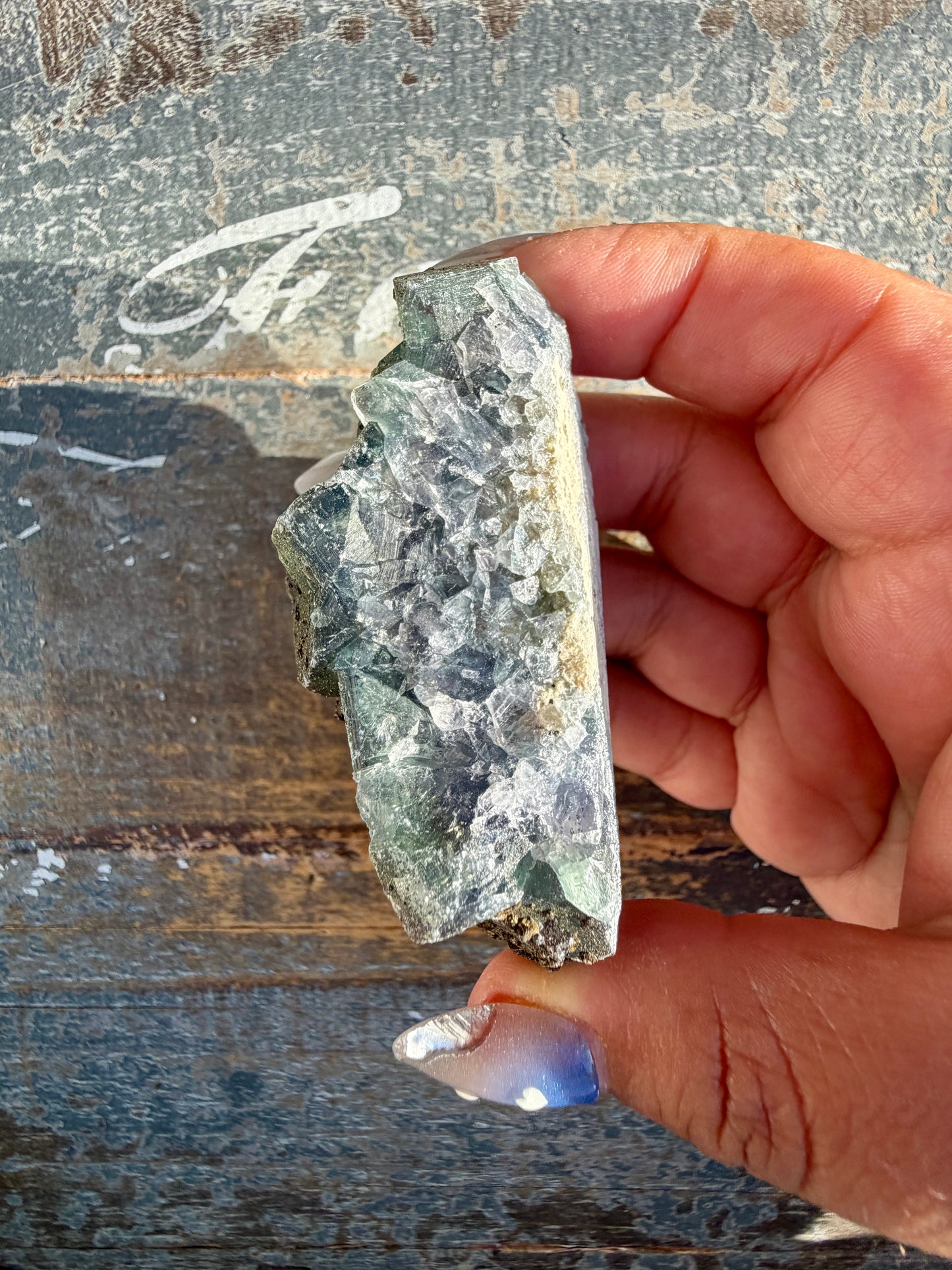Gorgeous Cubic Dark Blue/Green Fluorite Specimen coated in Pyrite | China | Opt 61