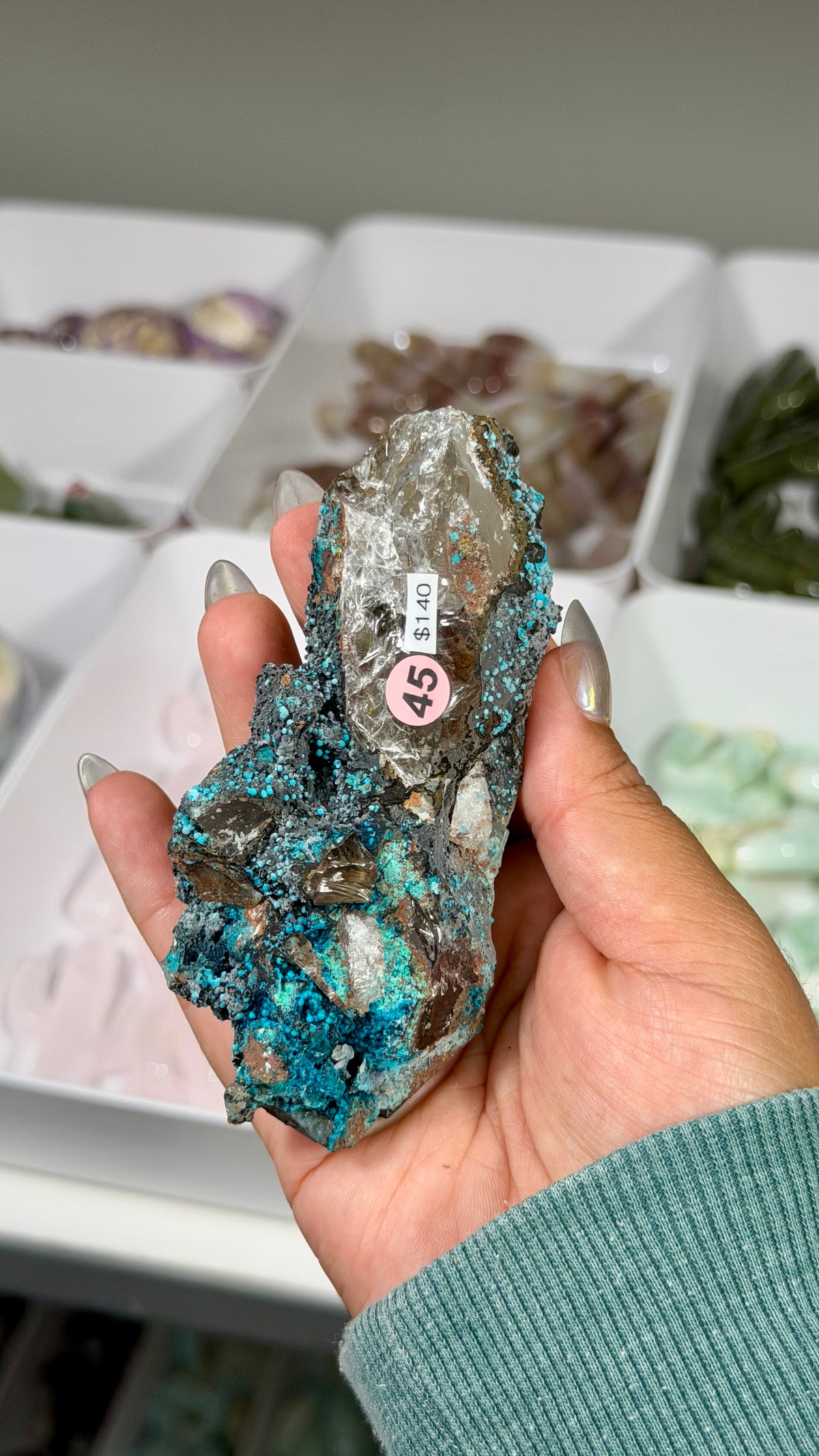 Gorgeous Chrysocolla & Quartz Specimen | Peru | Opt 45