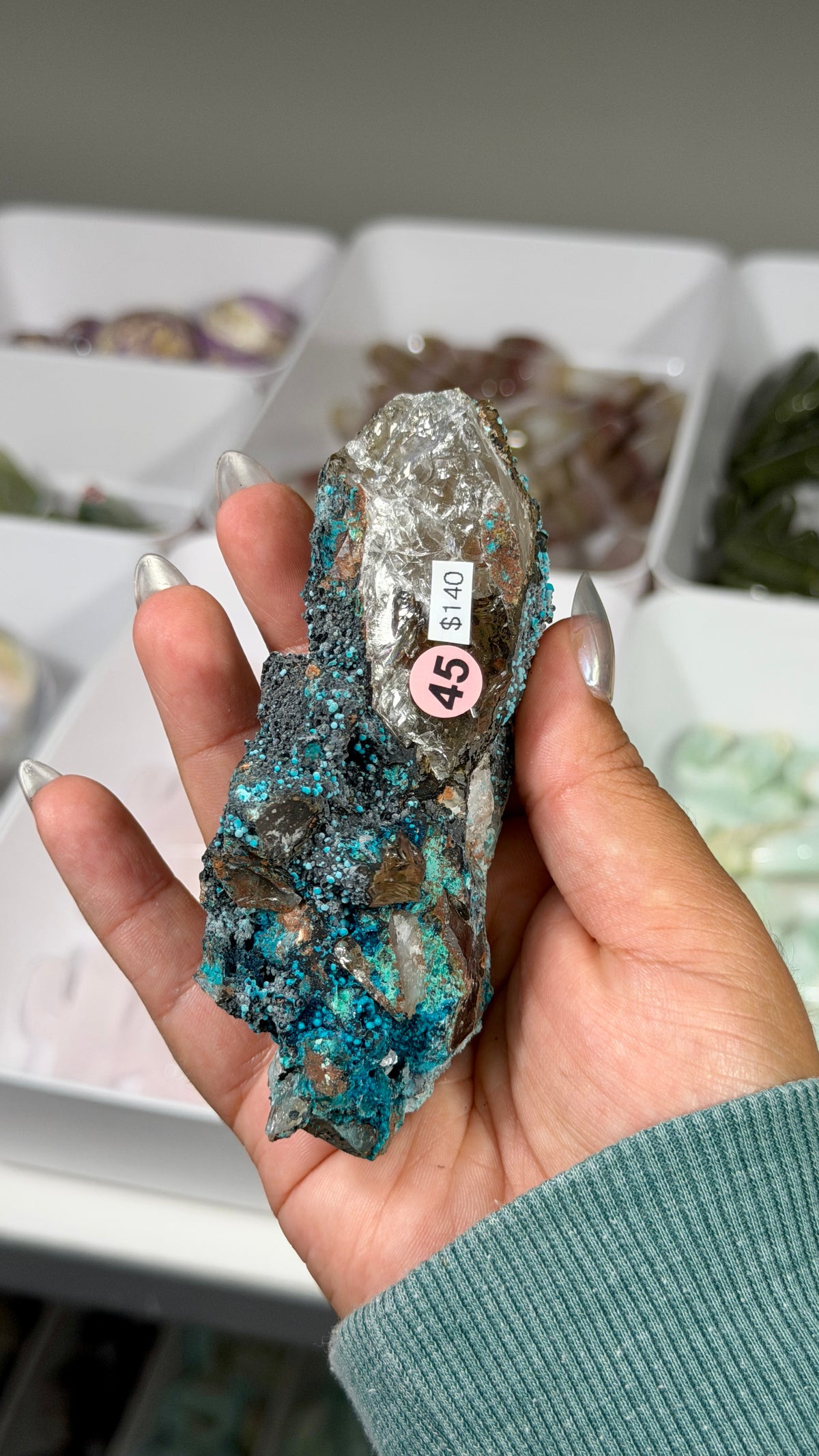 Gorgeous Chrysocolla & Quartz Specimen | Peru | Opt 45