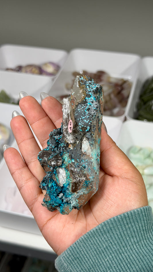 Gorgeous Chrysocolla & Quartz Specimen | Peru | Opt 45