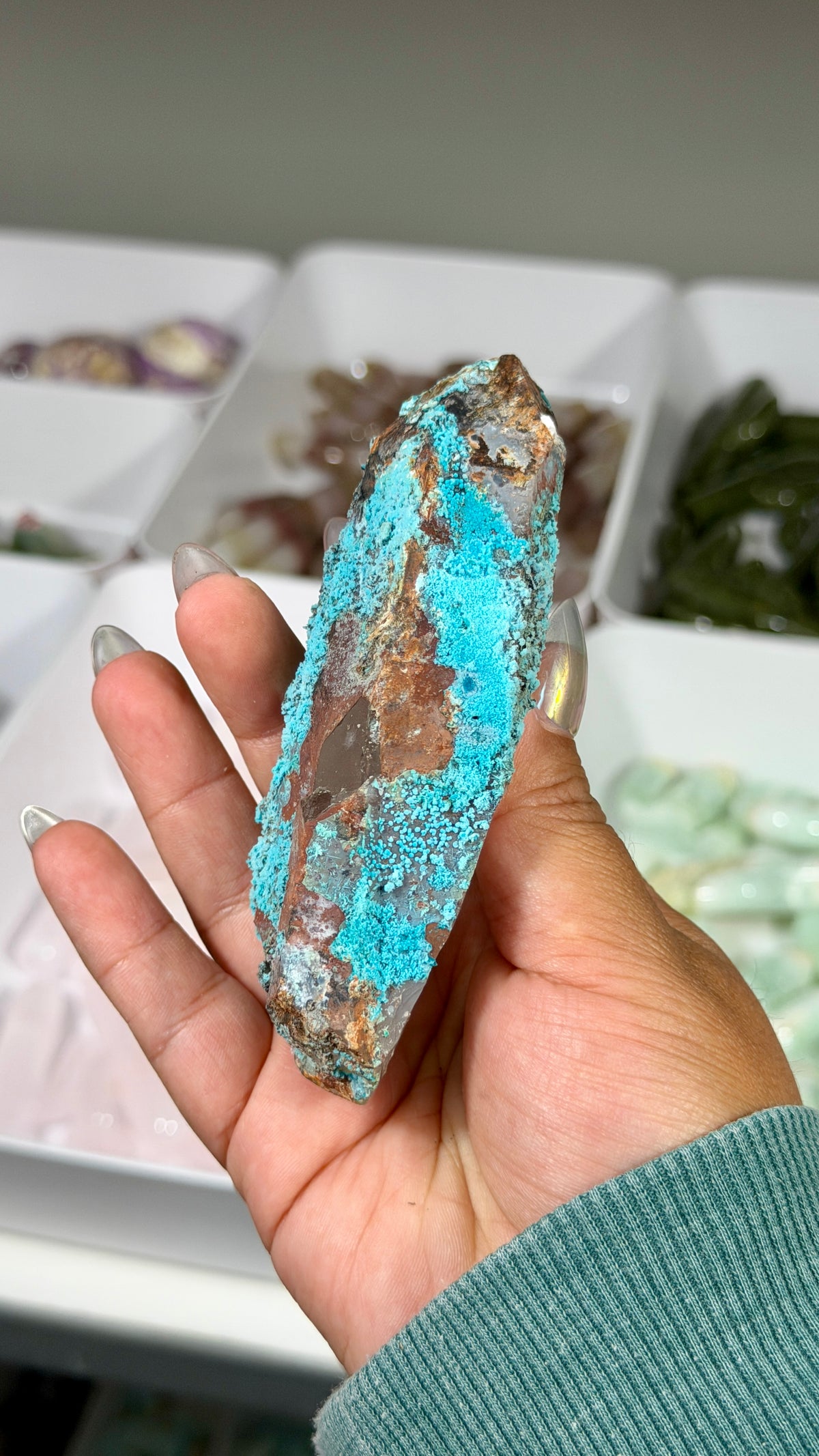 Gorgeous Chrysocolla & Quartz Specimen | Peru | Opt 46