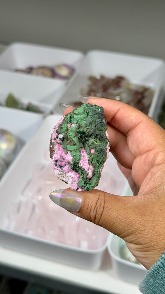 Gorgeous Malachite & Pink Colboltan Calcite Specimen | The Congo | Opt 54