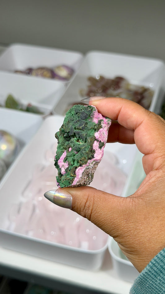 Gorgeous Malachite & Pink Colboltan Calcite Specimen | The Congo | Opt 54