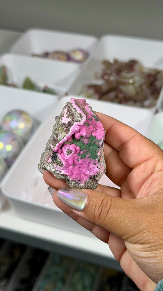 Gorgeous Malachite & Pink Colboltan Calcite Specimen | The Congo | Opt 51
