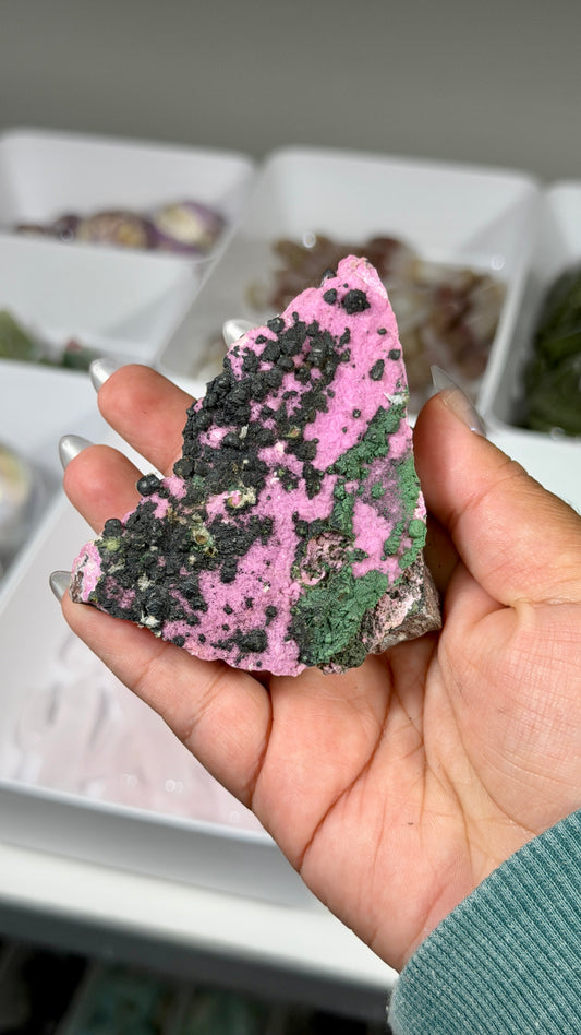 Gorgeous Malachite & Pink Colboltan Calcite Specimen | The Congo | Opt 60