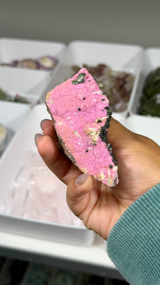 Gorgeous Malachite & Pink Colboltan Calcite Specimen | The Congo | Opt 60