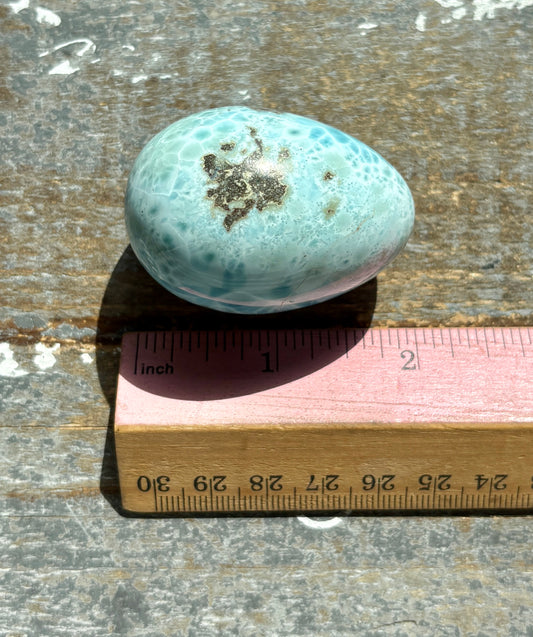 Gorgeous Larimar Hand Carved Egg from the Dominican Republic