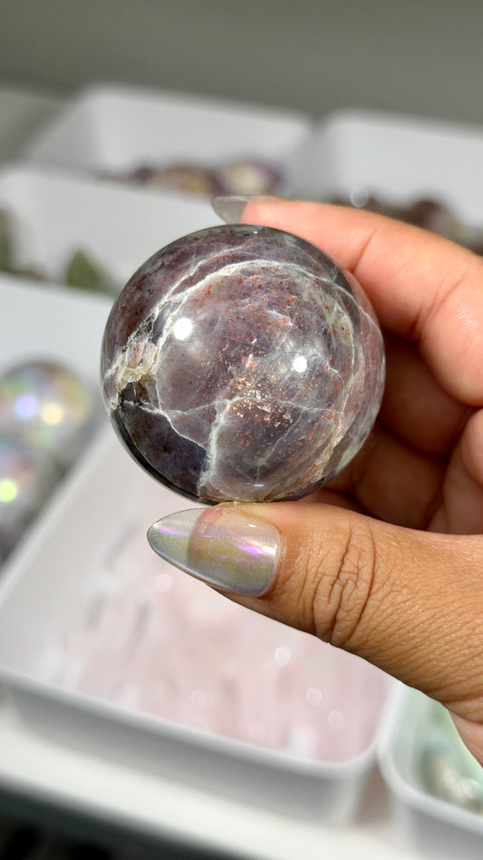 Gorgeous Iolite Sunstone Sphere | Opt 57