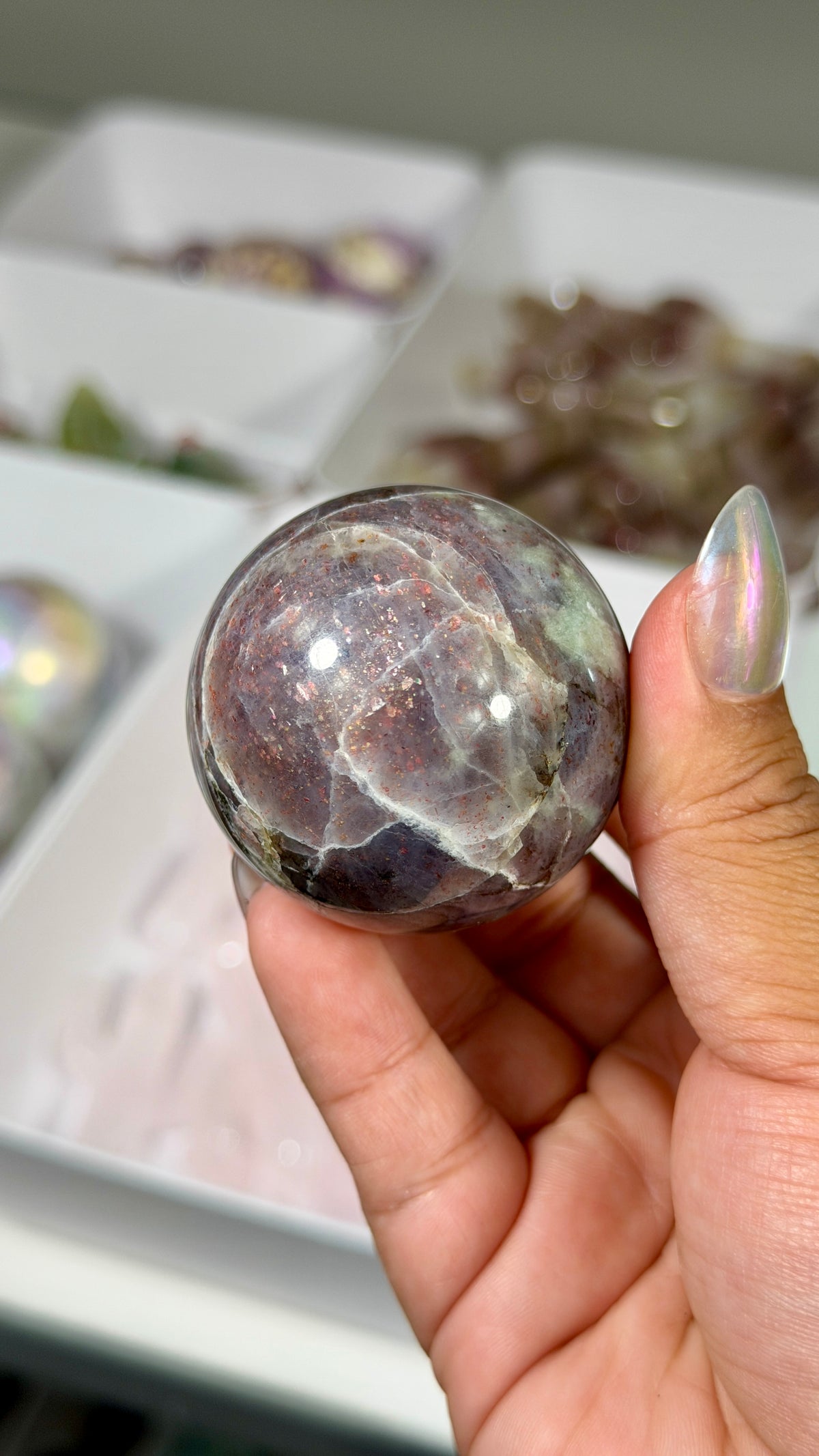 Gorgeous Iolite Sunstone Sphere | Opt 57