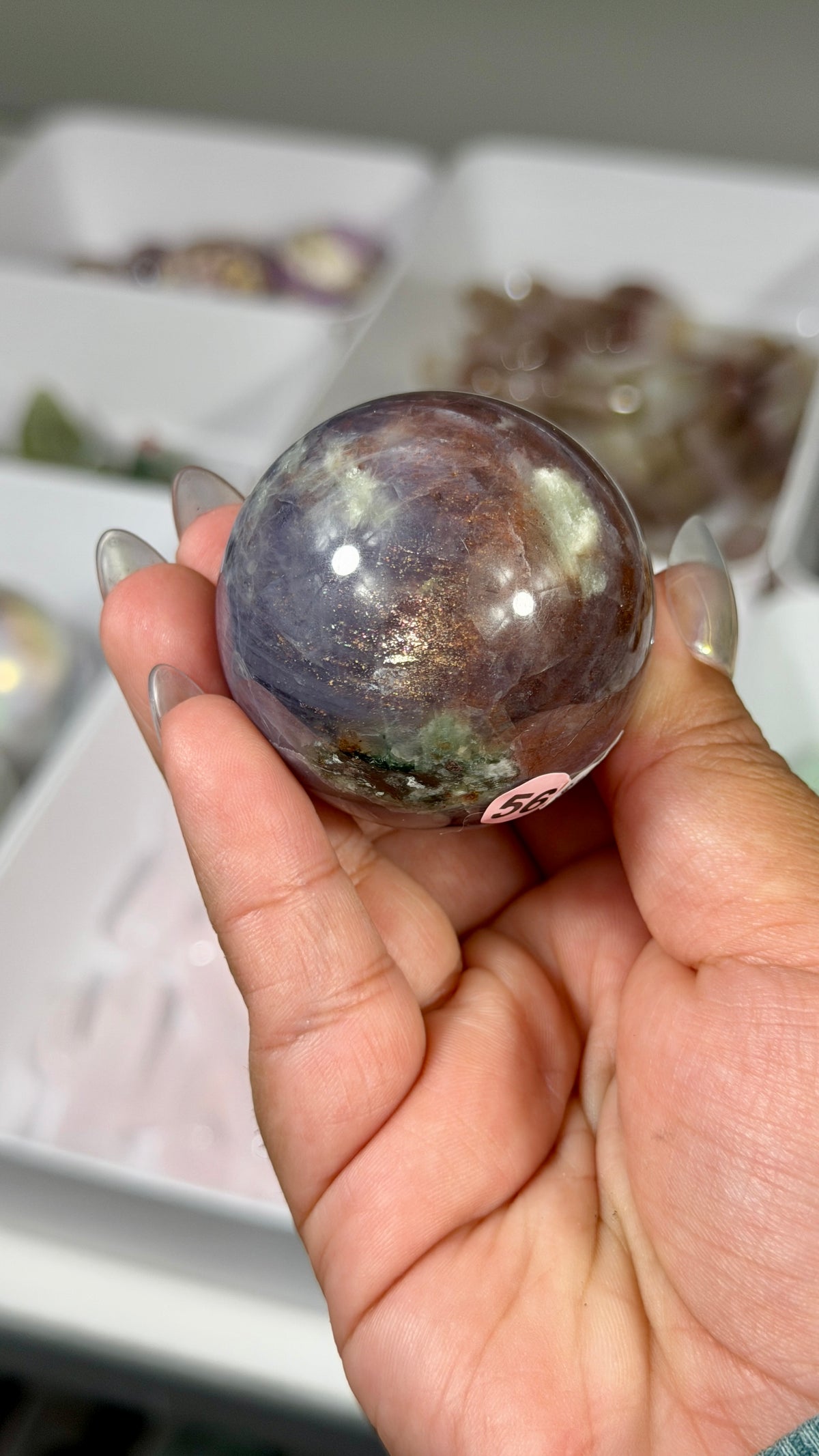 Gorgeous Iolite Sunstone Sphere | Opt 56