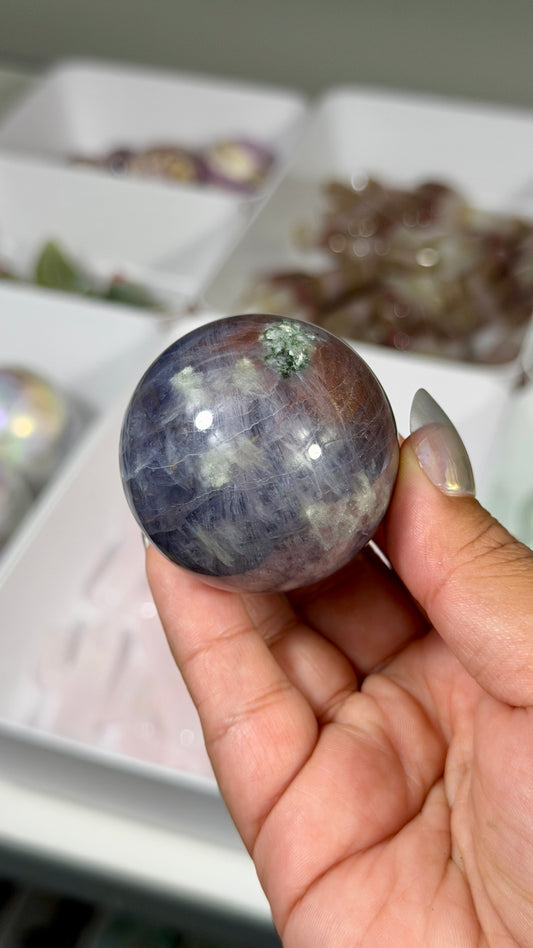 Gorgeous Iolite Sunstone Sphere | Opt 56