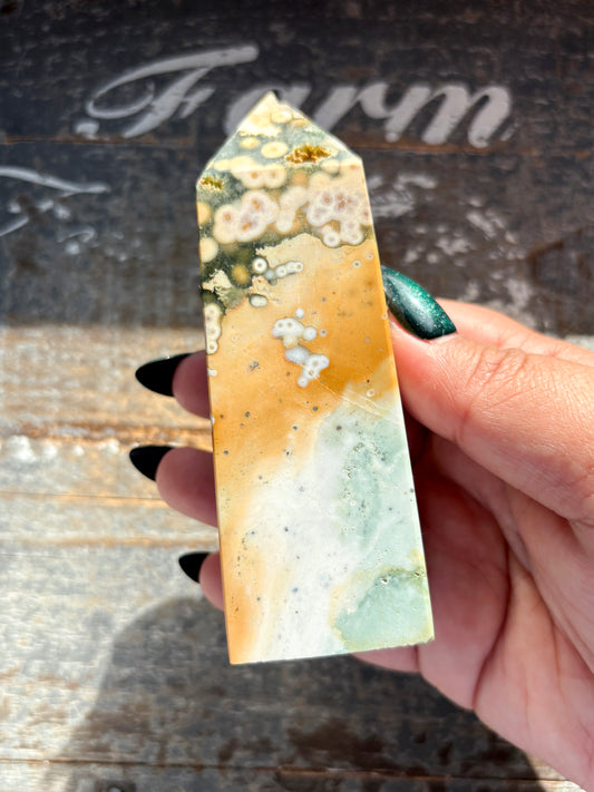 Gorgeous Authentic Ocean Jasper Tower from Madagascar *RARE*