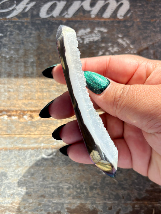 Gorgeous Aura Coated Aura Wand with Druzy from Brazil