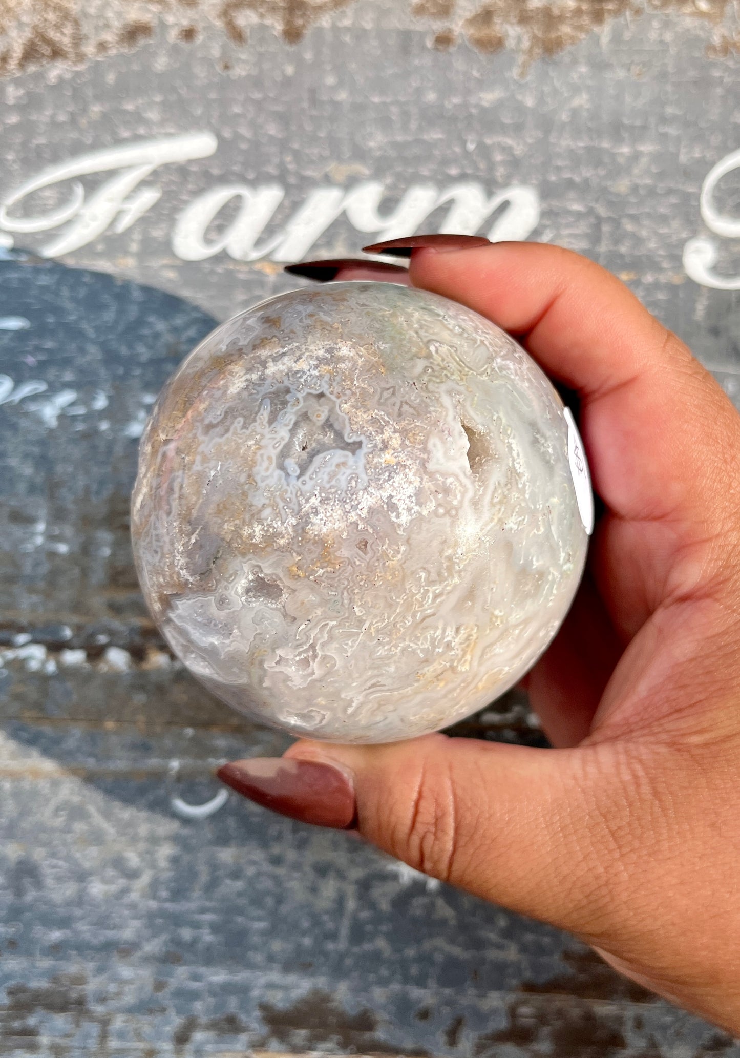 Gorgeous High Grade High Polish Moss Agate with Dark Lavender Inclusions and Druzy from Brazil