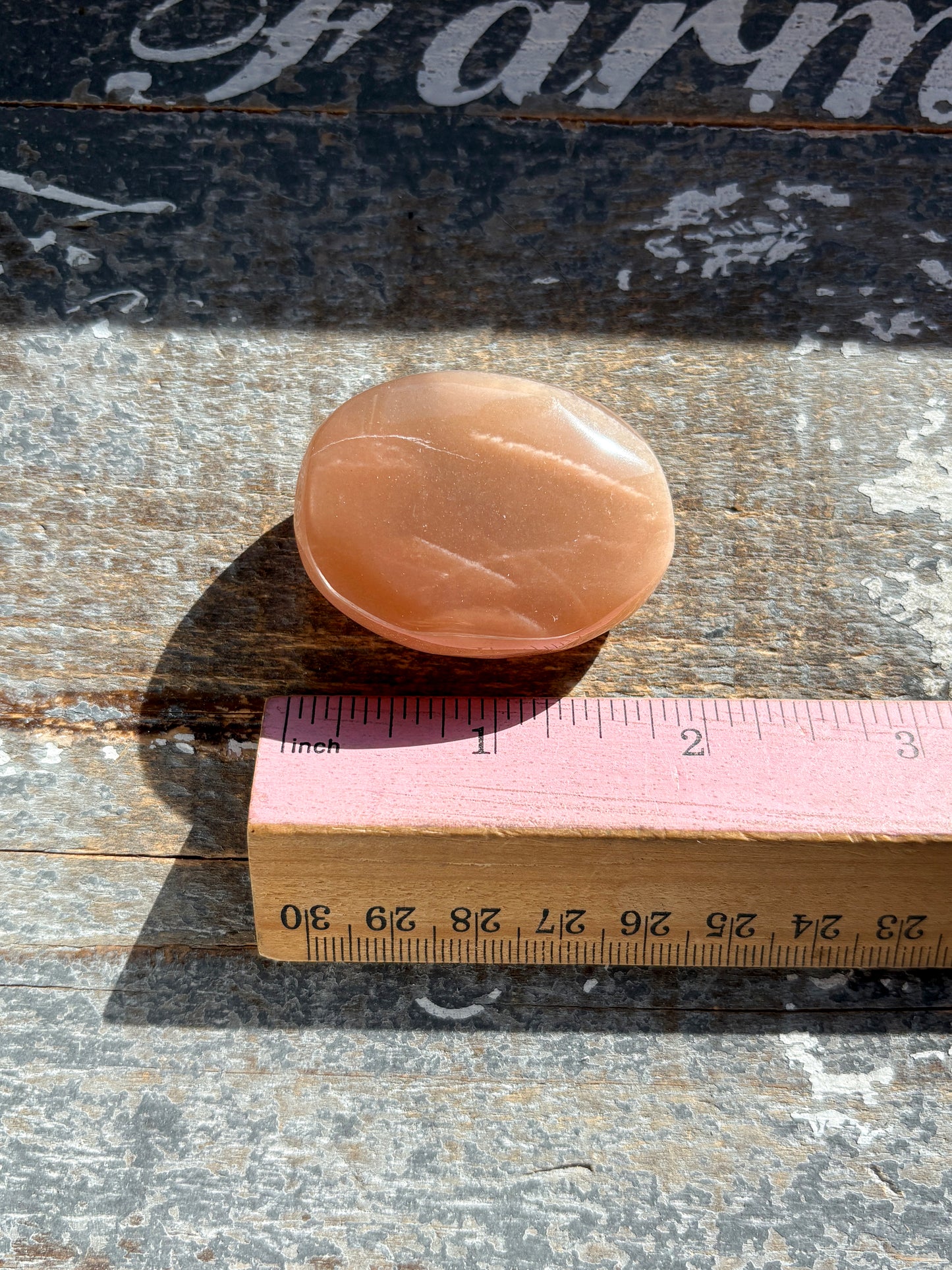 Gorgeous  Rose Gold Moonstone Palm Stone from India