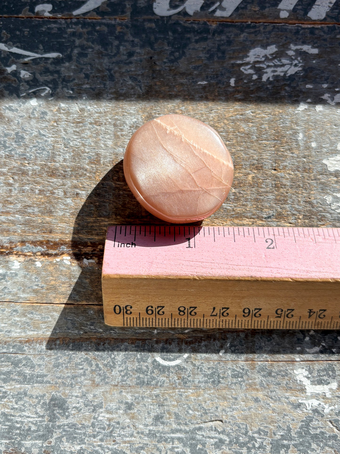 Gorgeous  Rose Gold Moonstone Palm Stone from India