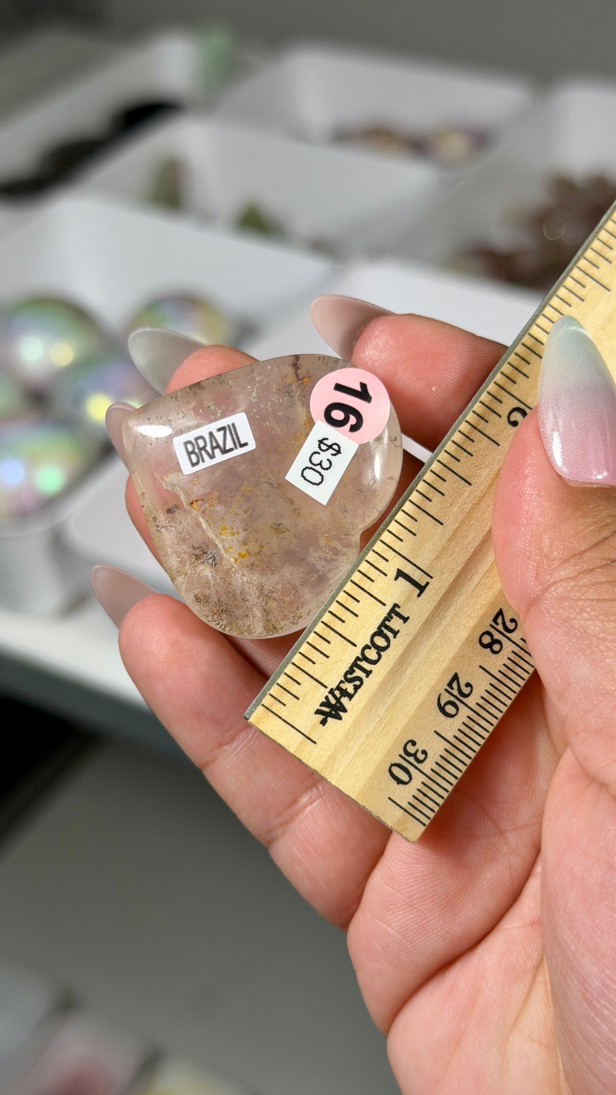 Gorgeous Girasol Heart with Dendritic Inclusions | Brazil | Opt 16 | Denver Gem Show Find