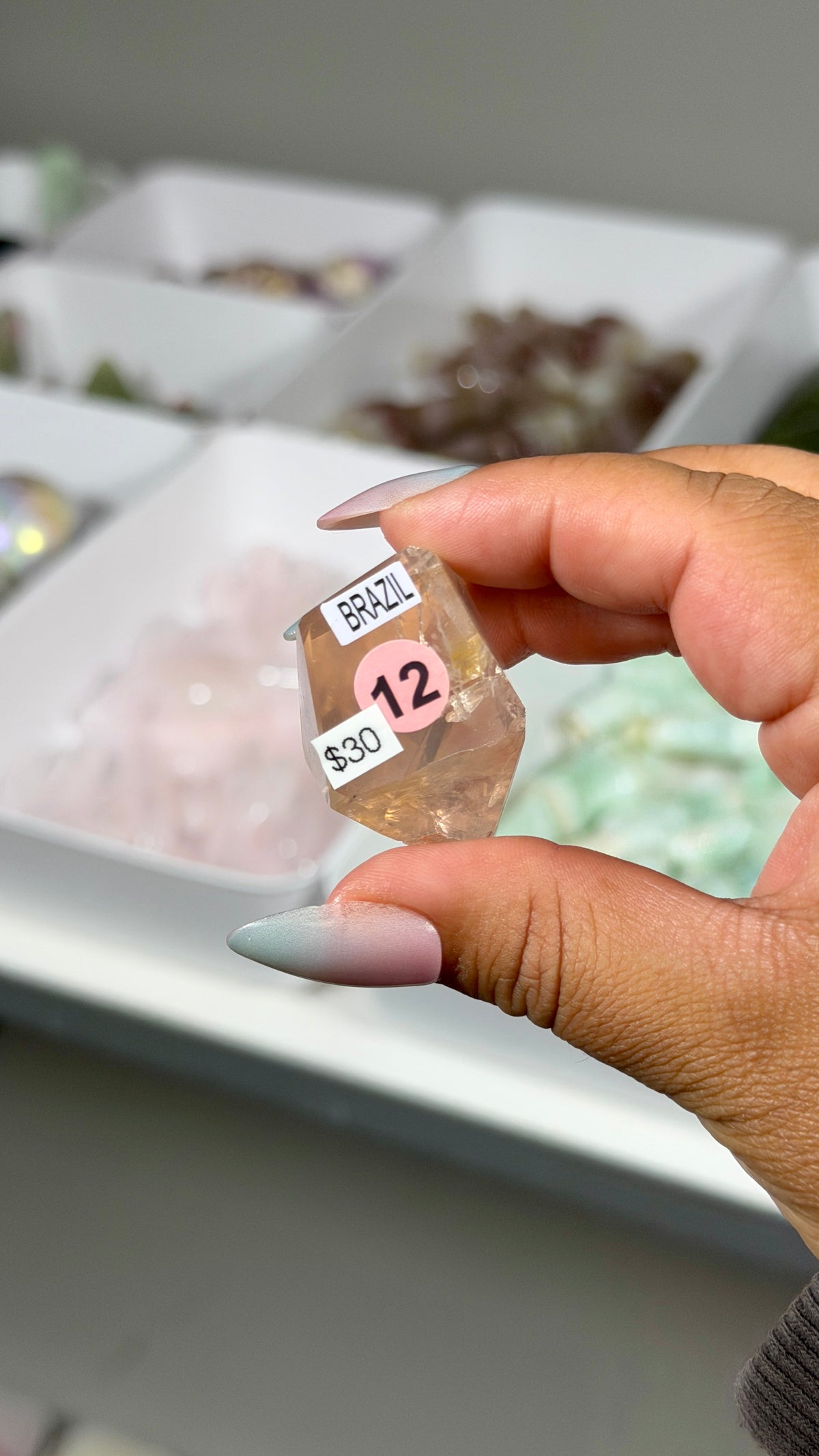 Gorgeous Clear Rose Quartz Freeform | Brazil | Opt 12 | Denver Gem Show Find