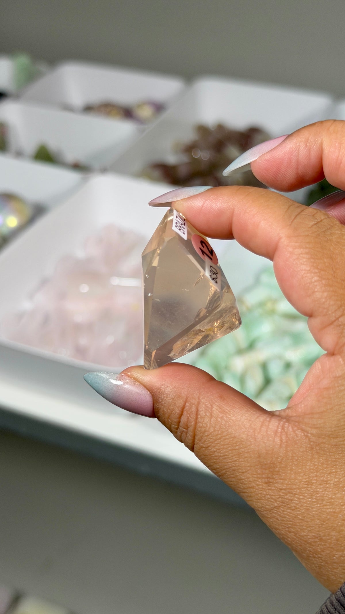 Gorgeous Clear Rose Quartz Freeform | Brazil | Opt 12 | Denver Gem Show Find