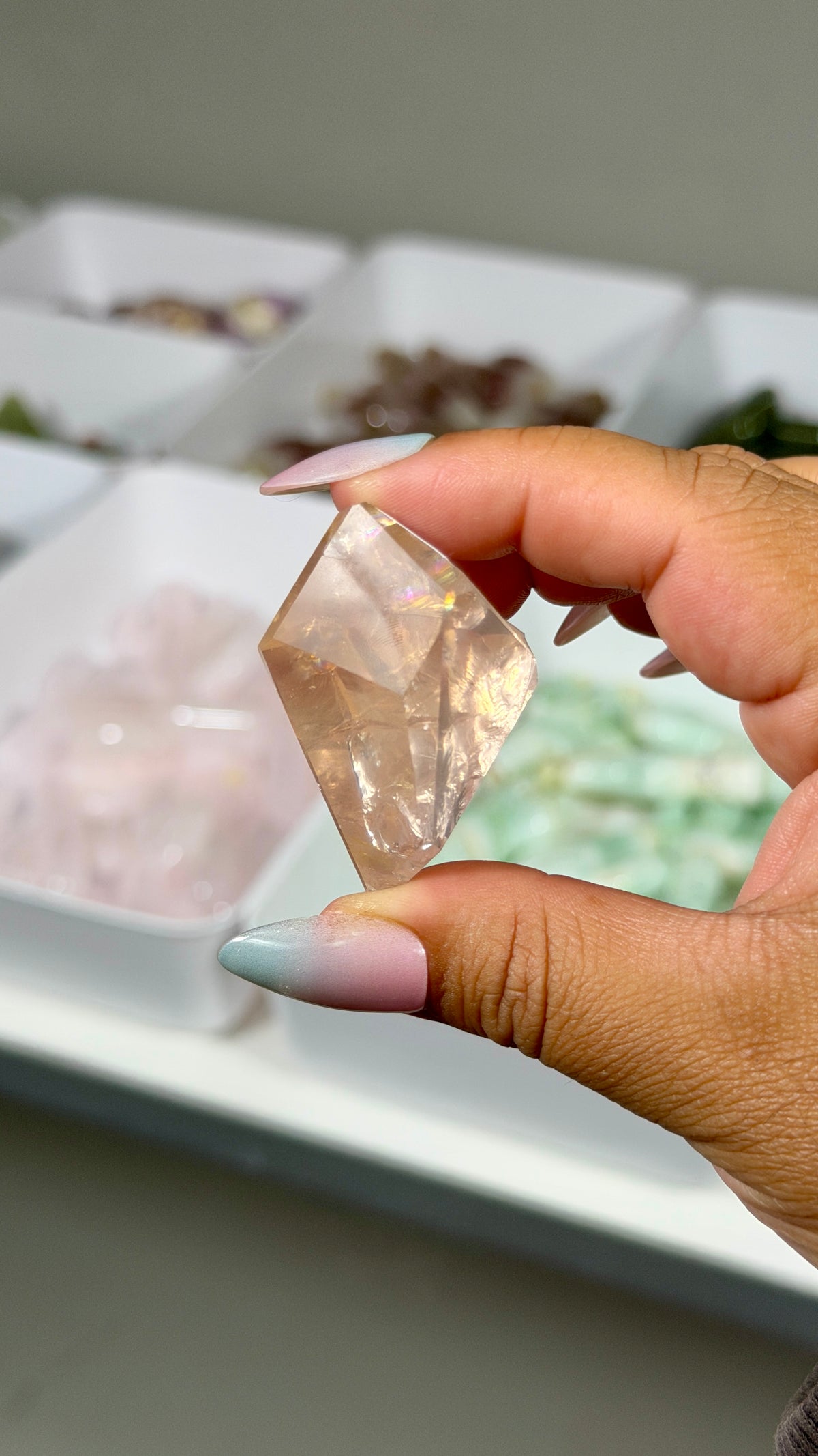Gorgeous Clear Rose Quartz Freeform | Brazil | Opt 12 | Denver Gem Show Find