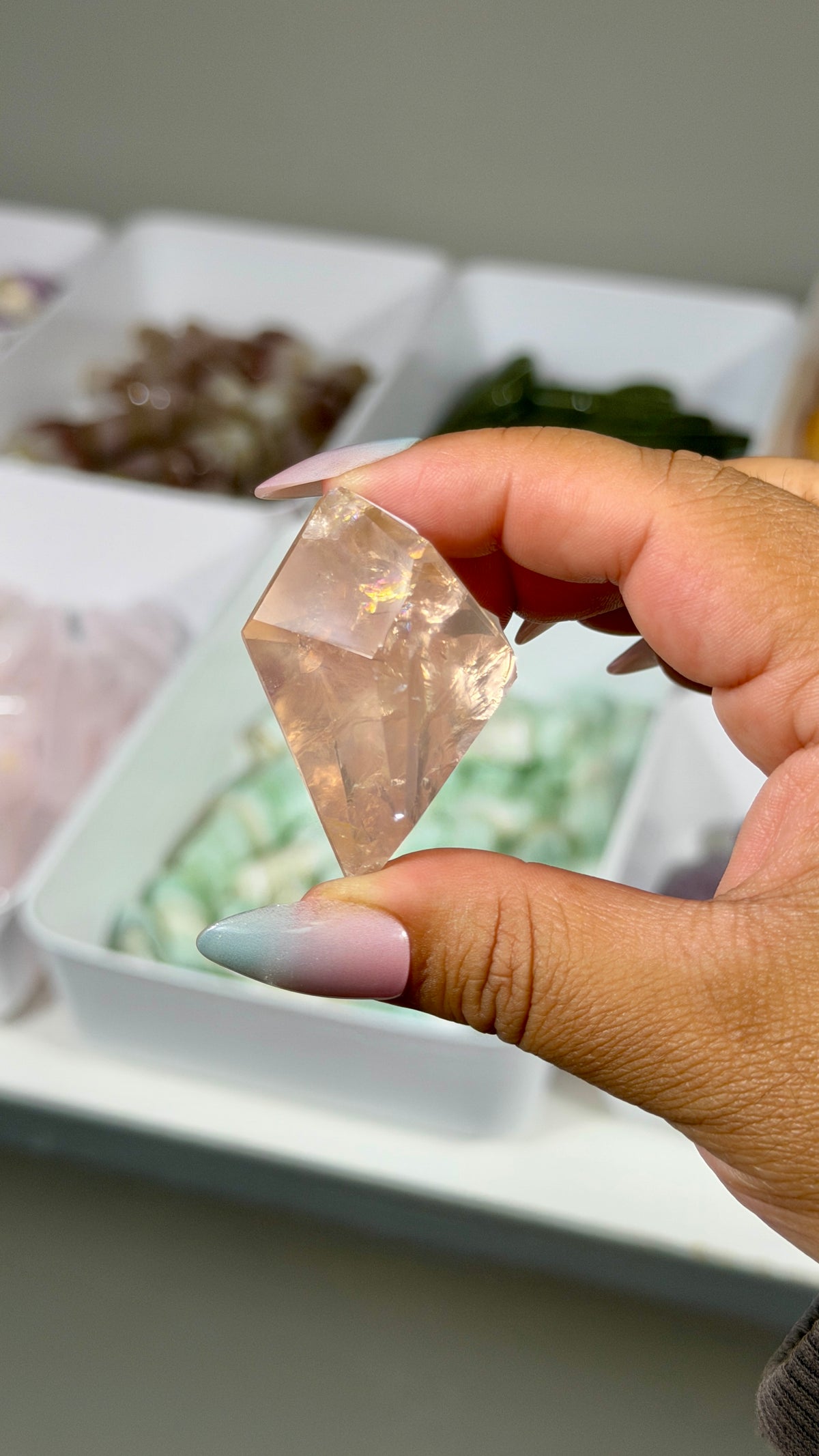 Gorgeous Clear Rose Quartz Freeform | Brazil | Opt 12 | Denver Gem Show Find