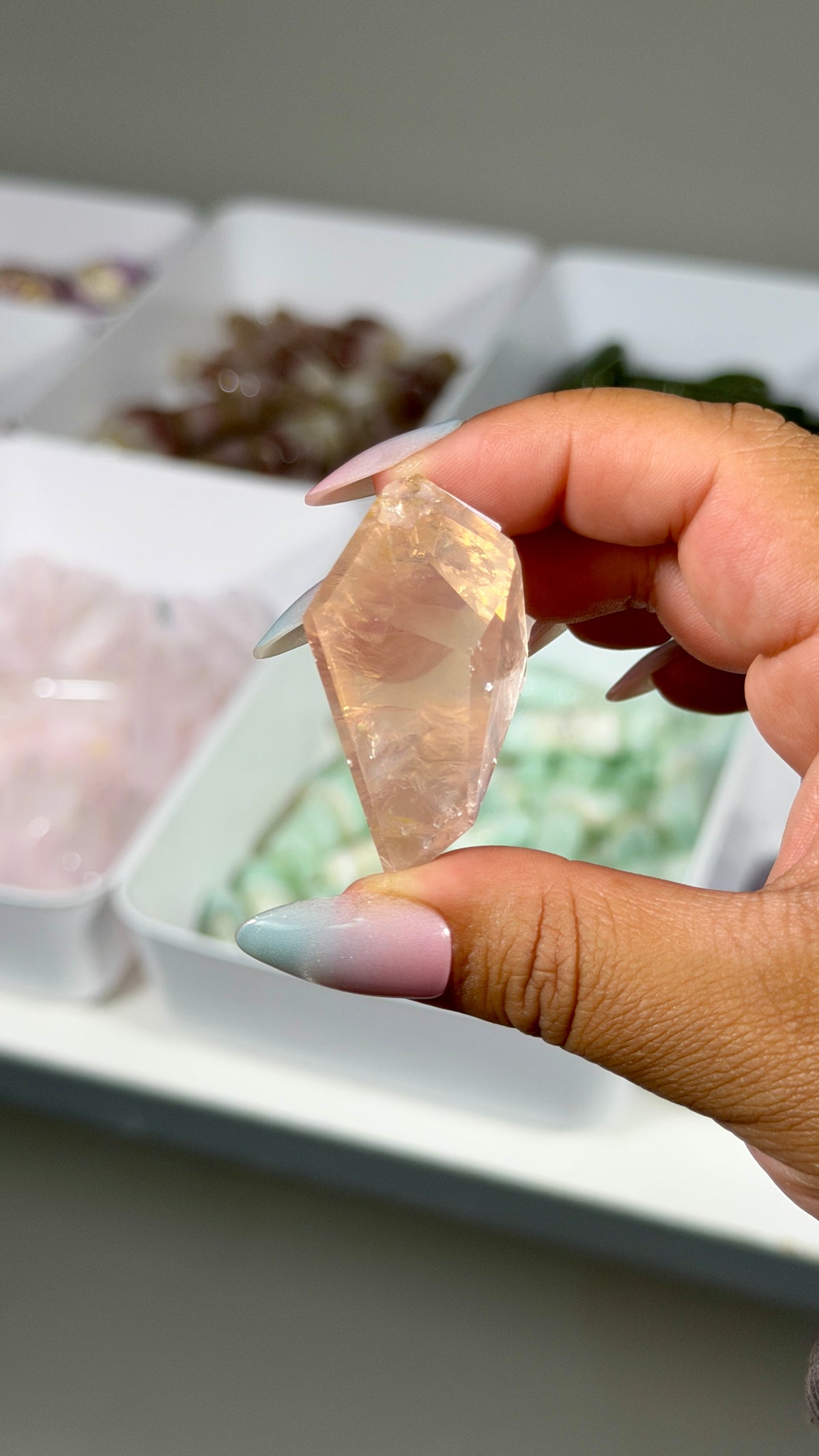 Gorgeous Clear Rose Quartz Freeform | Brazil | Opt 12 | Denver Gem Show Find