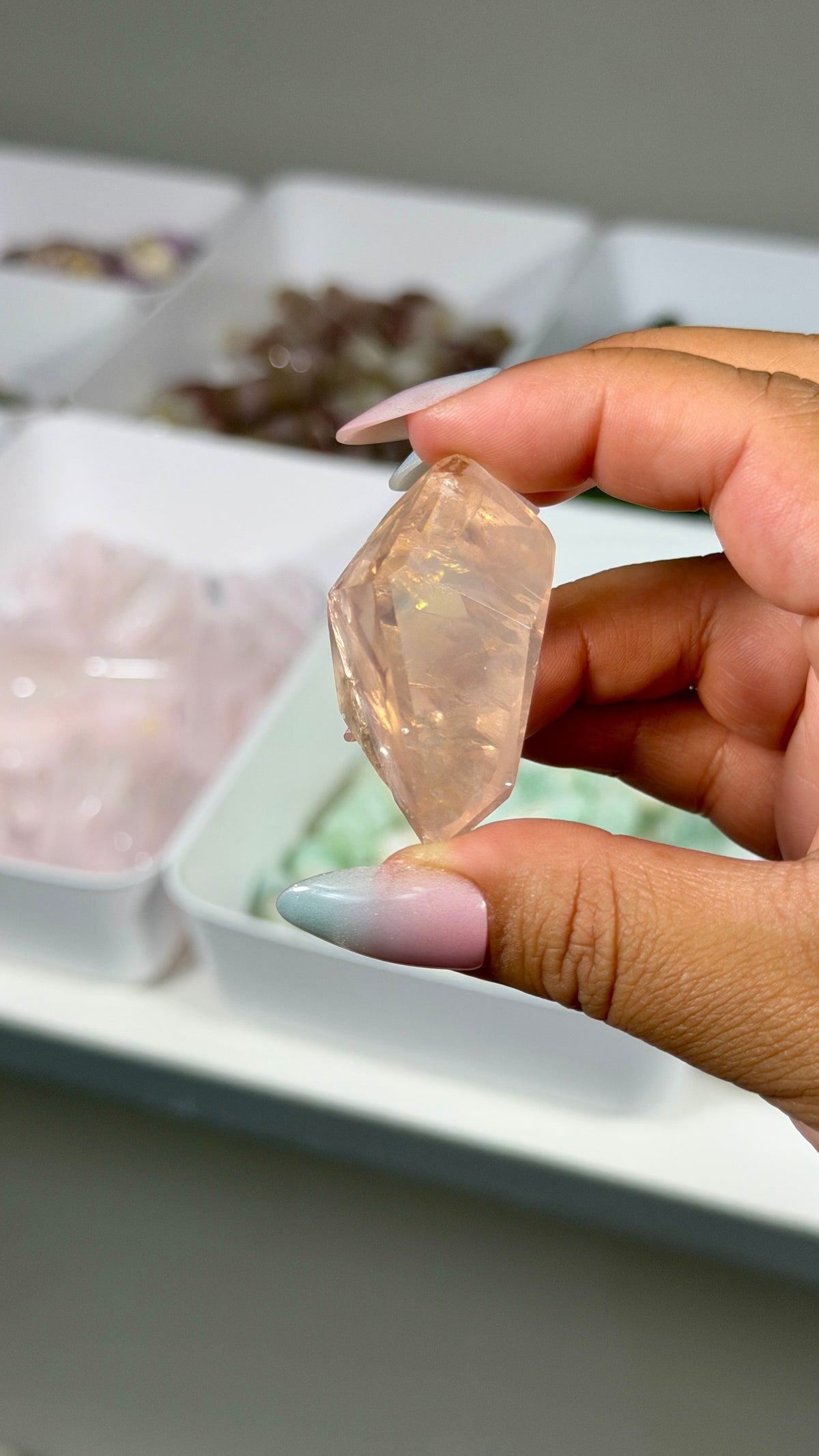 Gorgeous Clear Rose Quartz Freeform | Brazil | Opt 12 | Denver Gem Show Find