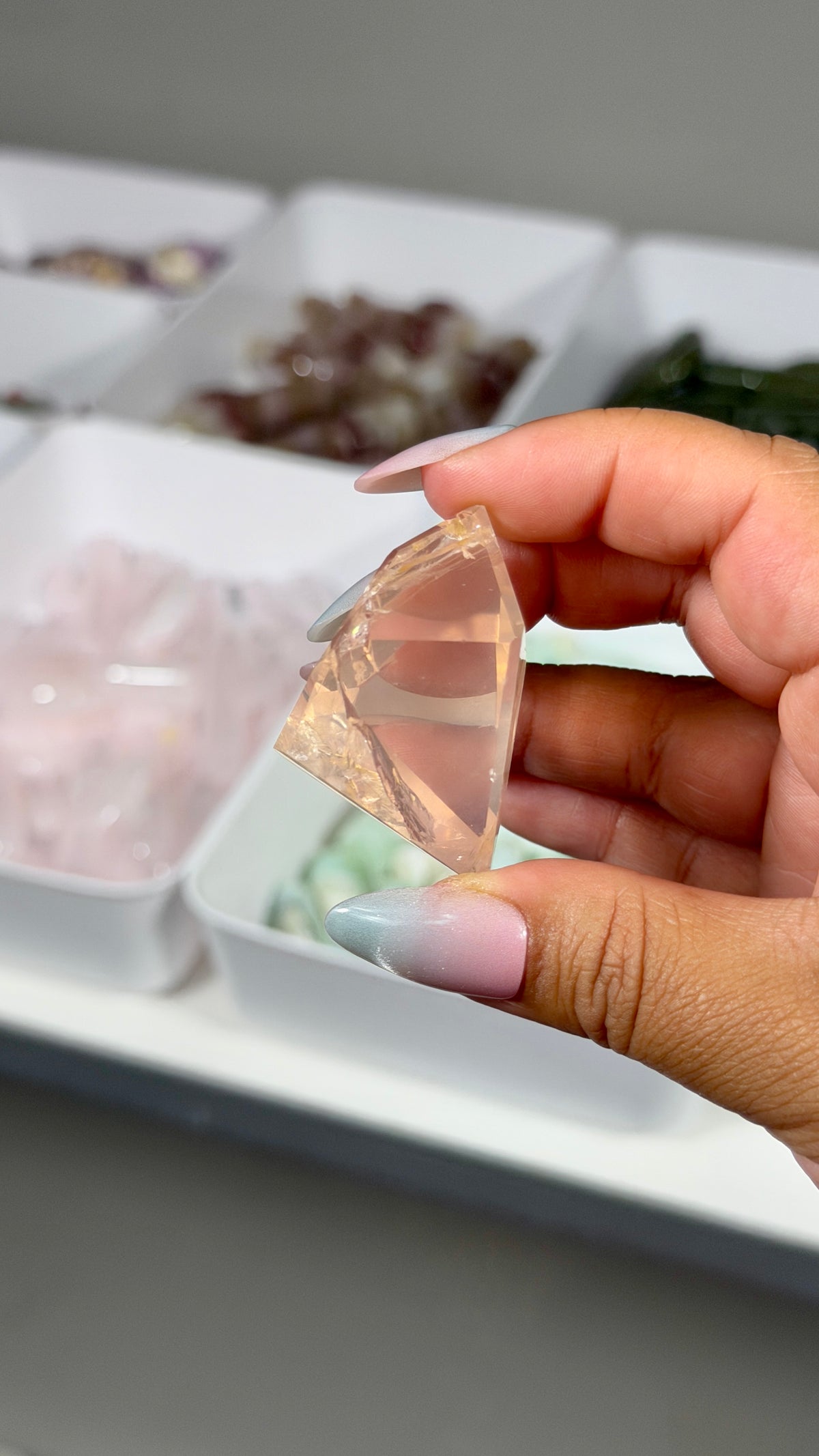 Gorgeous Clear Rose Quartz Freeform | Brazil | Opt 12 | Denver Gem Show Find